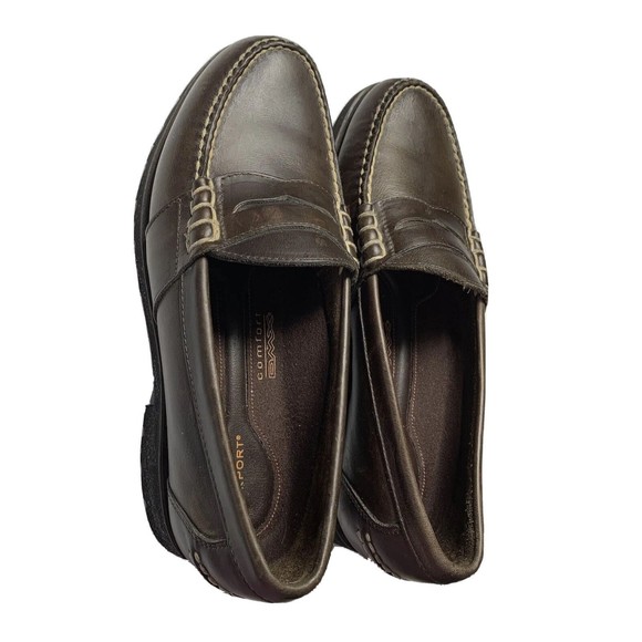 Rockport Men\'s 9 M Comfort DMX Brown Leather Slip On Moc Toe Penny Loafers main image 14